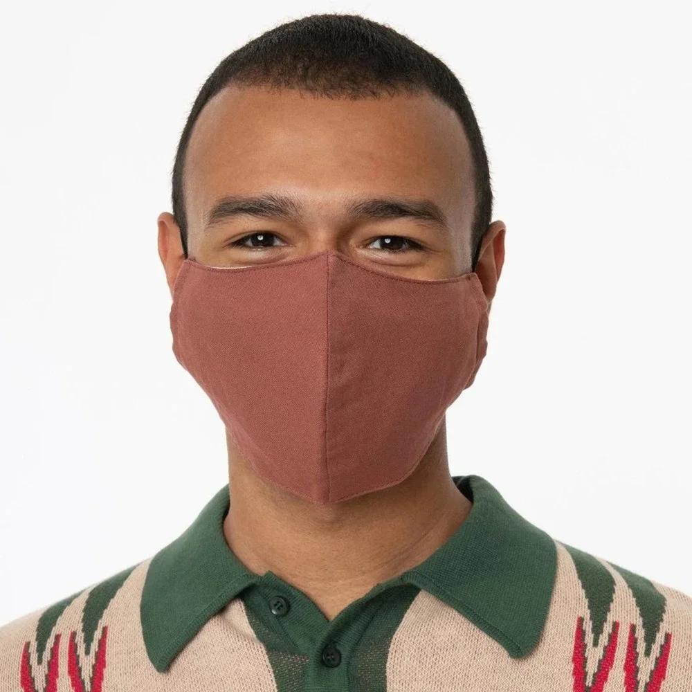 Unique Vintage Mens Face Mask in Cinnamon Brown - One Size